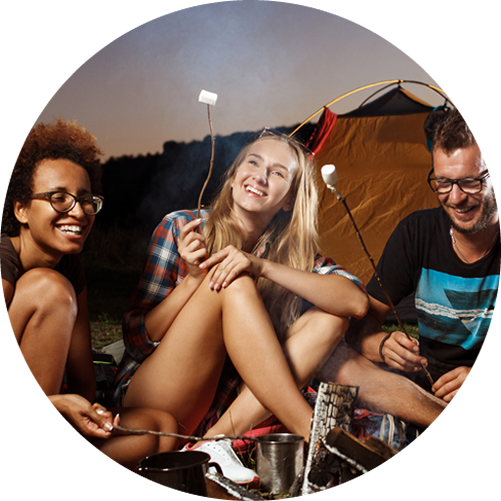 Friends enjoying an outdoor event